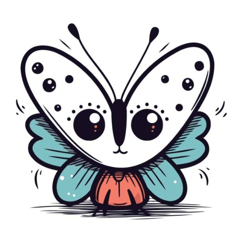 Butterfly with butterfly wings. Vector illustration of a butterf