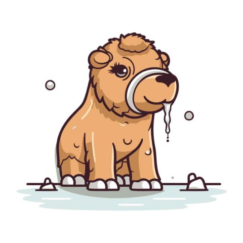 Illustration of a Cute Cartoon Bulldog. Vector illustration.