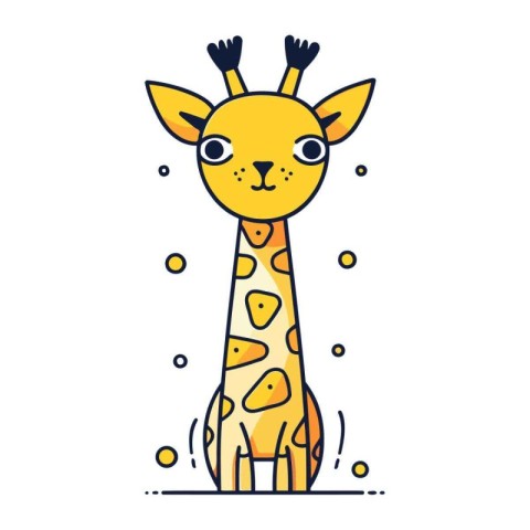 Cute cartoon giraffe. Vector illustration in a flat style.