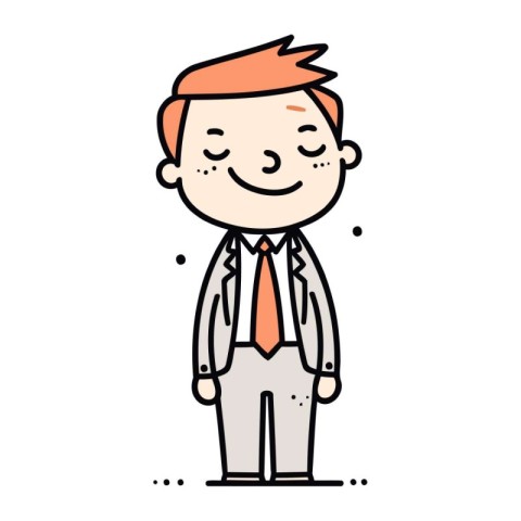 Illustration of a man in a business suit. Vector illustration.