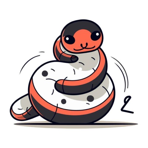 Vector illustration of a cute cartoon snowman on a white backgro