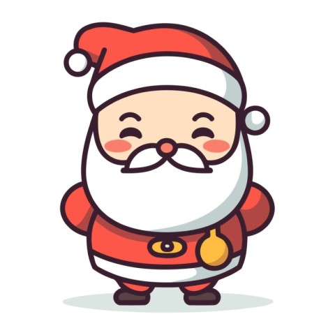 Cartoon Santa Claus. Vector illustration. Merry Christmas and Ha