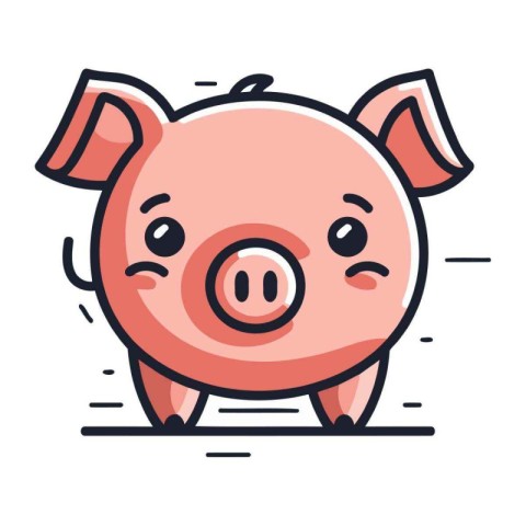 Piggy bank. Cute piggy bank vector illustration.