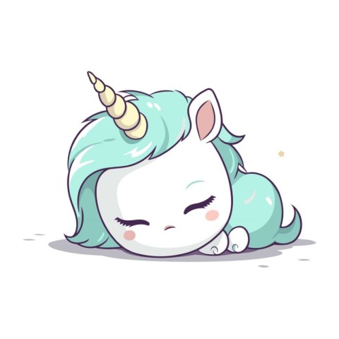 Cute cartoon unicorn. Vector illustration. Isolated on white bac