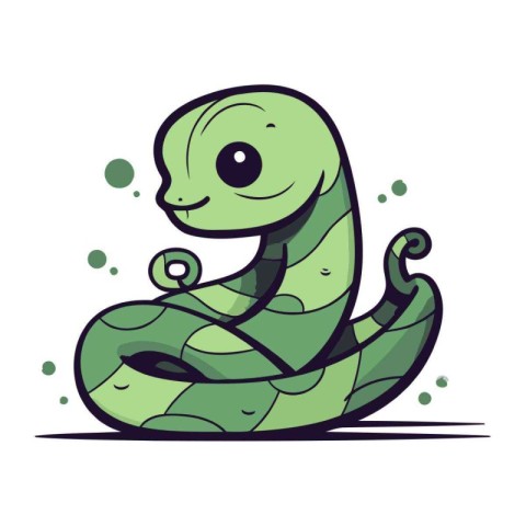 Cute cartoon snake. Vector illustration isolated on a white back