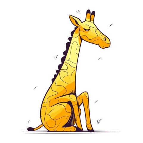 Cartoon giraffe. Vector illustration of a cute giraffe.