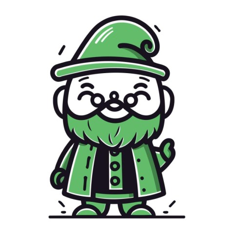 Leprechaun Cartoon Character Vector Illustration. Santa Claus