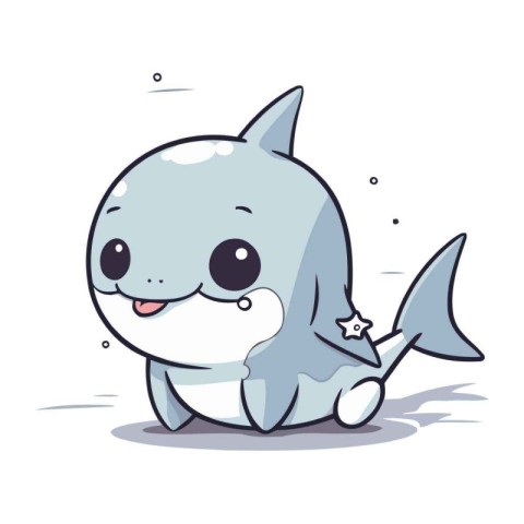 Cute shark cartoon character vector illustration. Cute cartoon s