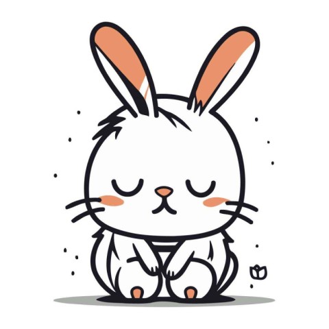 Cute rabbit cartoon character vector illustration. Happy easter