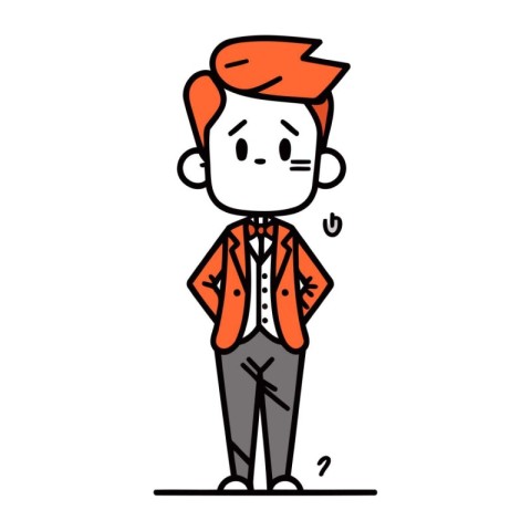 Cartoon illustration of a man wearing a suit. Vector illustratio