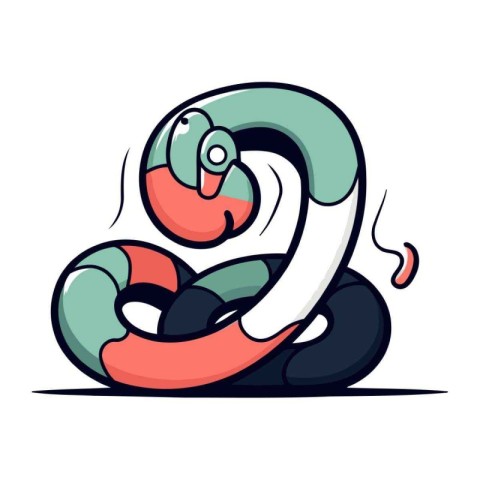 Funny snake. Vector illustration of a snake. Cartoon snake.