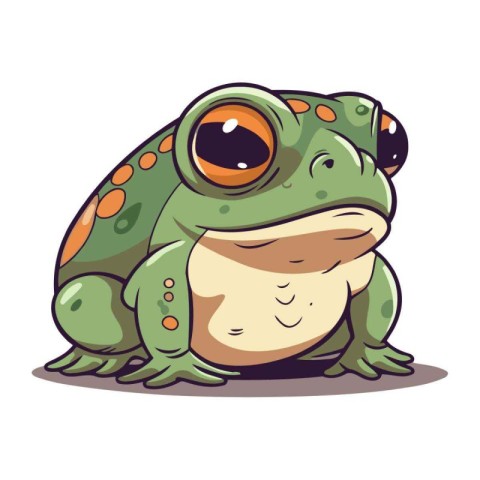 Cute cartoon frog isolated on a white background. Vector illustr