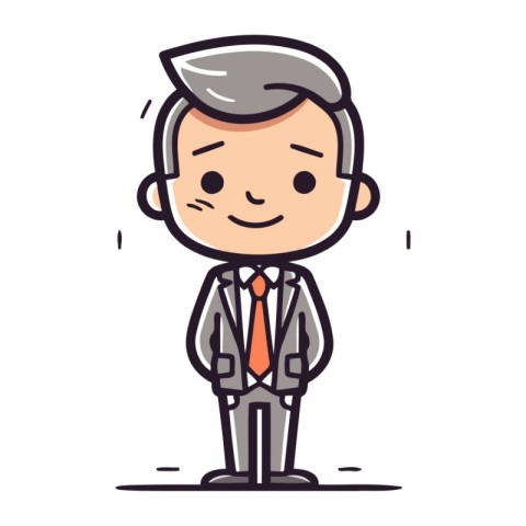 Businessman Smiling Cartoon Character Vector Illustration. Busin