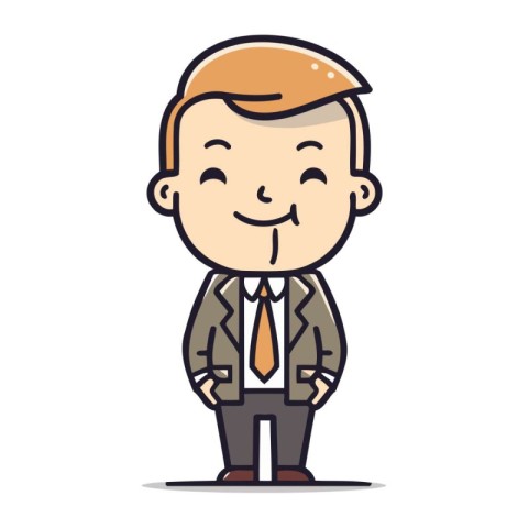 Character illustration design. Businessman happy cartoon.eps vec