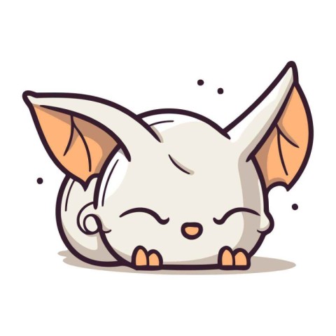 Cute little rabbit. Vector illustration. Isolated on white backg