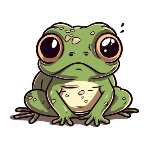 Cute cartoon frog isolated on a white background. Vector illustr