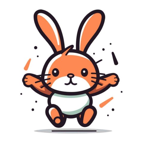 Rabbit cartoon character vector illustration. Cute little rabbit