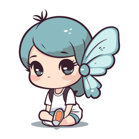 Cute little fairy character vector illustration design. Cartoon