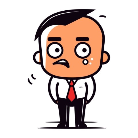 Sad Businessman   Cartoon Vector Illustration. Sticker. Label