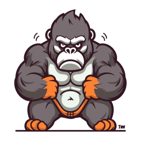 Gorilla mascot. Cartoon illustration of gorilla mascot for web d