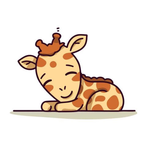 Cute cartoon giraffe. Vector illustration of a giraffe.