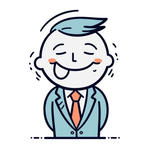 Smiling man in suit. Vector illustration in a flat style.