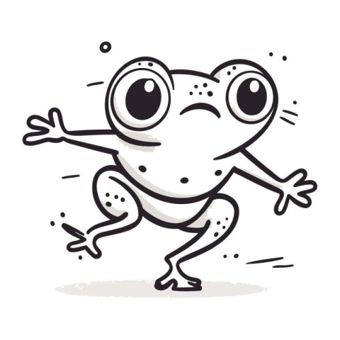 Frog cartoon character vector illustration. Cute little funny fr