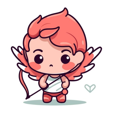 Cupid boy cartoon character. Cute valentine vector illustration.