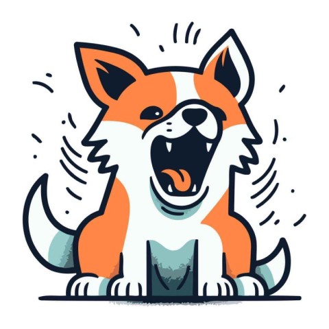 Cartoon dog. Vector illustration. Can be used as a print on t sh