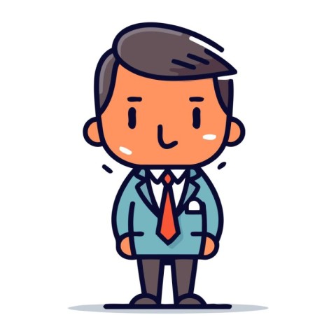 Businessman cartoon character design. Vector illustration in a f