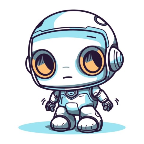 Cute cartoon astronaut with space suit. Vector illustration isol