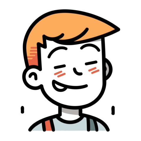 Funny face of a boy. Vector illustration in a flat style.