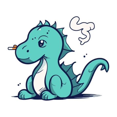 Cute cartoon dragon. Vector illustration of a funny dragon chara