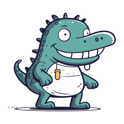 Cartoon crocodile. Vector illustration isolated on a white backg