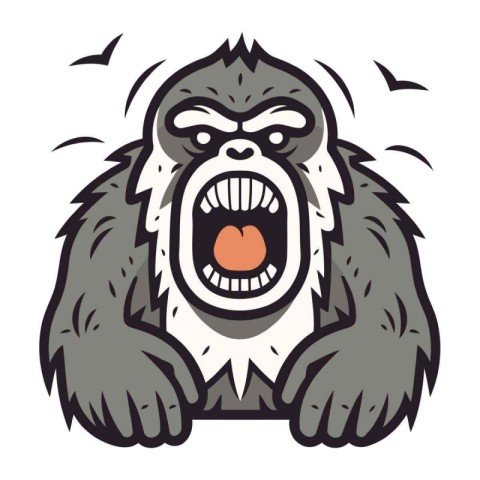 Angry gorilla cartoon mascot. Vector illustration ready for viny