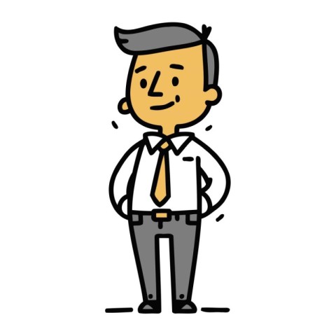 Vector illustration of a businessman in office clothes. Hand dra