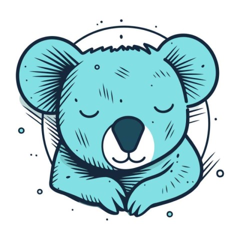 Cute koala. Hand drawn vector illustration in cartoon style.