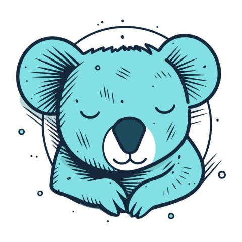 Cute koala. Hand drawn vector illustration in cartoon style.