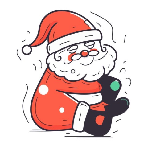 Santa claus vector illustration. Christmas and New Year design e