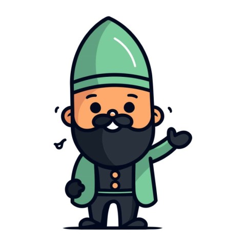 Cute Cartoon Leprechaun Character. Vector Illustration.