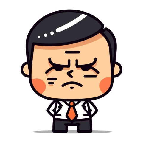 Upset Businessman   Cartoon Vector Illustration