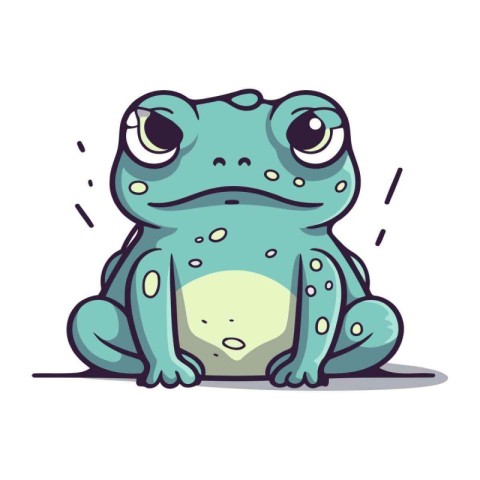 Cute cartoon frog. Isolated on white background. Vector illustra