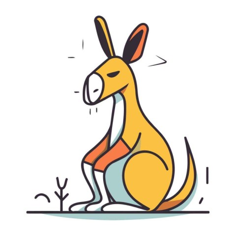 Kangaroo. kangaroo vector illustration. flat design.