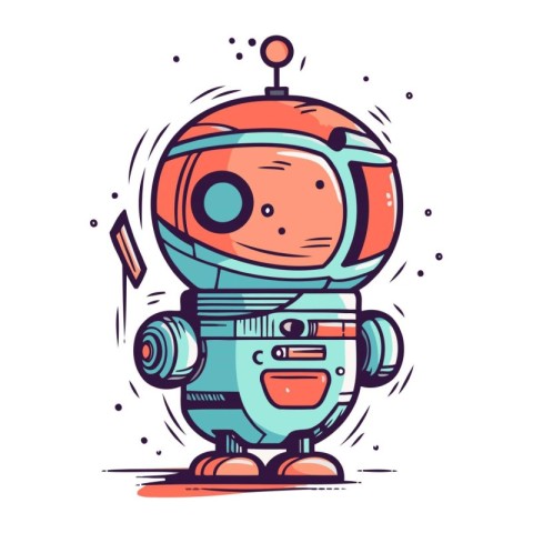 Astronaut in spacesuit. Vector illustration in cartoon style.