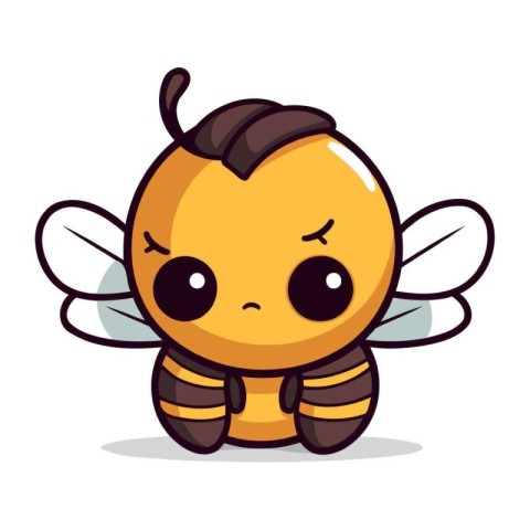 Cute Bee Cartoon Mascot Character. Vector Illustration.