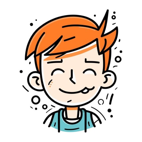 Illustration of a happy boy with an orange hair. vector illustra