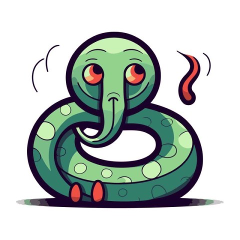 Cute cartoon snake. Vector illustration isolated on a white back