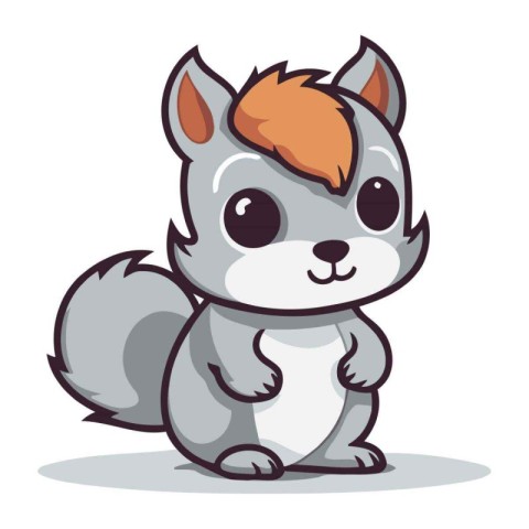 Squirrel cute animal cartoon icon vector illustration graphic de