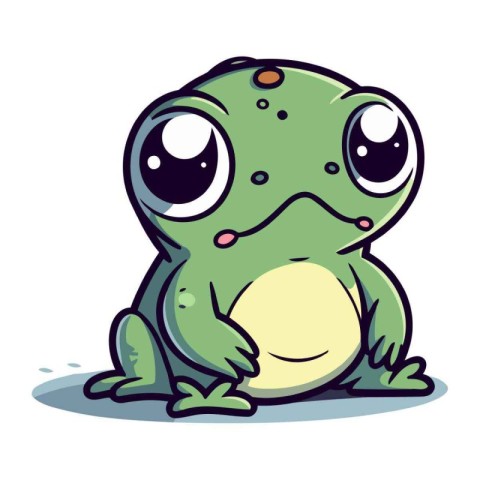 Cute cartoon frog. Vector illustration isolated on a white backg