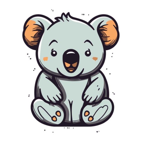 Cute cartoon koala. Vector illustration on a white background.